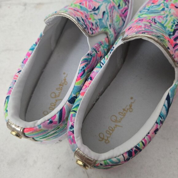 Lilly Pulitzer Size 7  Julie Slip-On Canvas Sneakers Multi Floral Cabana - Picture 5 of 12